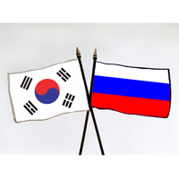 Флаги Юж. Кореи и России